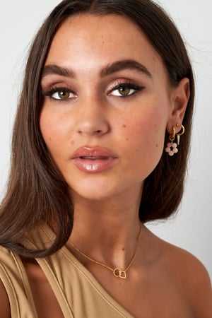 Quadratisch und rund verbundene Kette – Goldfarbe - Goldfarbefarbe h5 Bild2